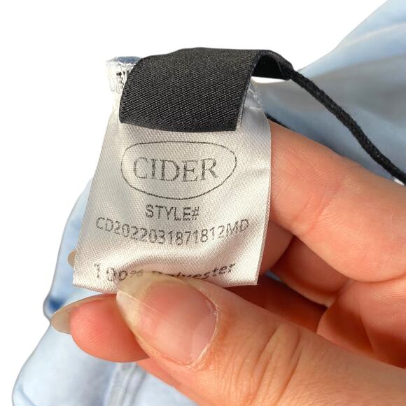 Cider NEW Pastel Blue Milkmaid Babydoll Puff Sleeve Dress SZ S - Picture 10 of 10